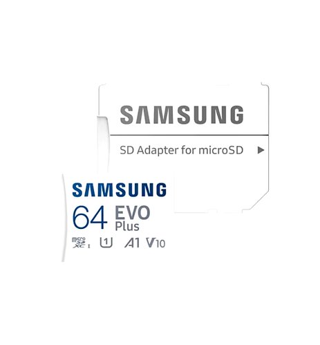 Карта пам’яті Samsung 64GB microSD Class 10 з адаптером, для смартфонів, камер, відеореєстраторів