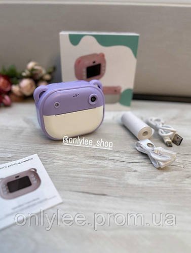 Дитячий фотоапарат миттєвого друку Children's Printing Camera Y600 з підтримкою microSDcard 2 камери Фіолет