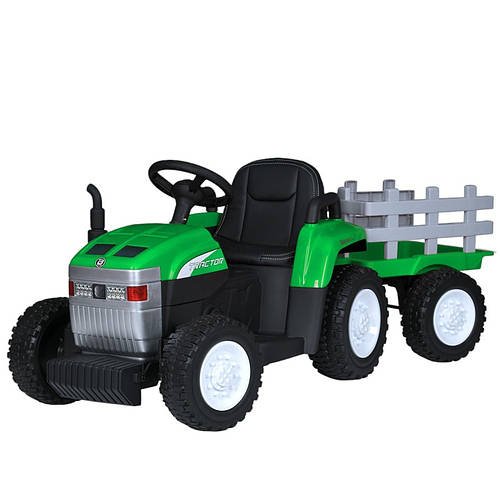 Трактор електромобіль дитячий Bambi (пульт 2.4GHz, 2 мотори 45W, акумулятор 12V7AH, TF) M 6038EBLR-5 Зелений
