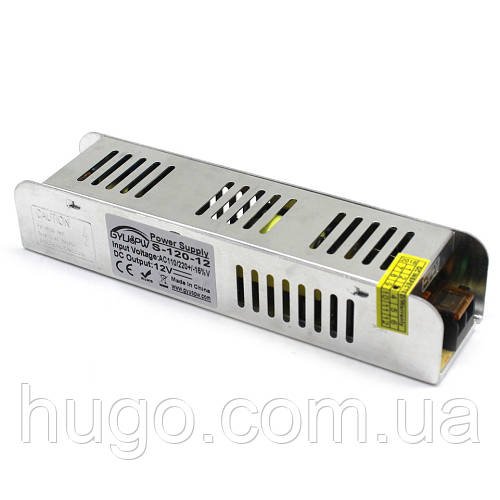 Імпульсний блок живлення 12V, 25A, METAL Long / Блок живлення для світлодіодної стрічки / Мережевий блок живлення