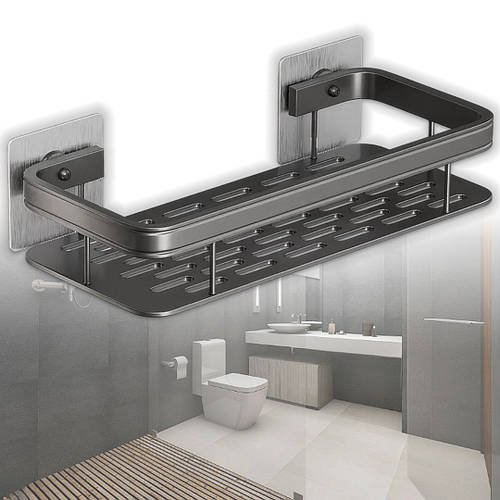 Металева настінна полиця для ванної 31.5x13.5x5 см STORAGE RACK AND1096