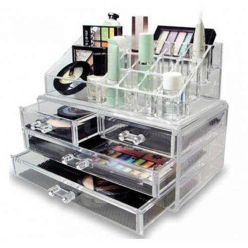 Уцінка! Є тріщини на корпусі. Органайзер для косметики Cosmetic Storage Box (Акриловий) 4 Drawer YU227