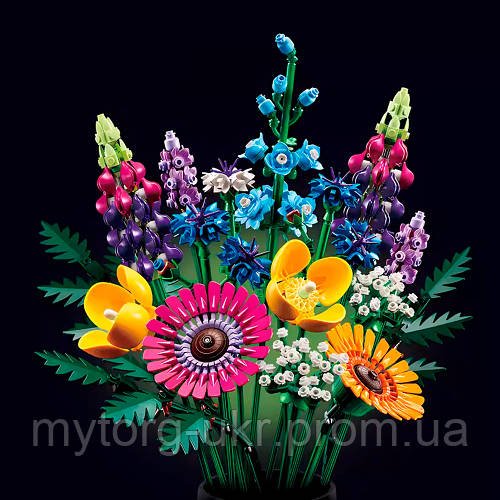 Конструктор Букет польових квітів Wildflower Bouquet 939 деталей Різнокольоровий