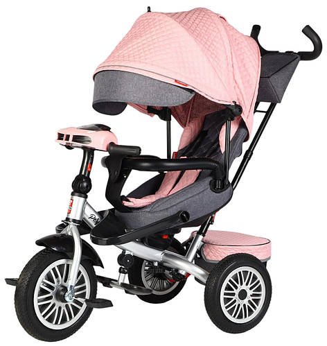 Велосипед триколісний з батьківською ручкою Best Trike Perfetto (поворотне сидіння, музична фара) Рожевий