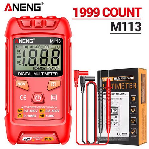Мультиметр ANENG M113 Red, 600V с NCV на 2000 відліків