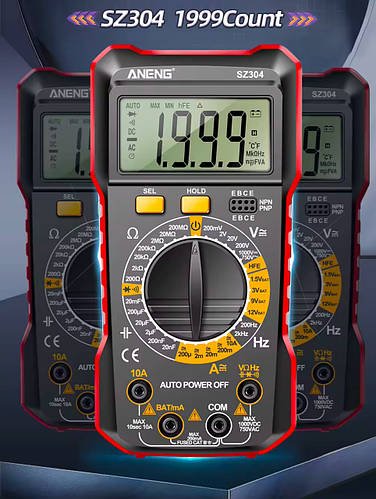 Мультиметр ANENG SZ304, AC/DC, 10A/1000V с TrueRMS, на 2000 відліків