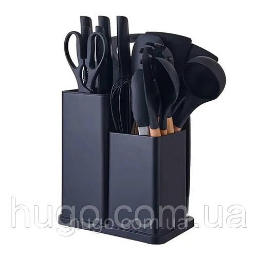 Набір кухонного приладдя, 19 предметів Kitchen Set, Чорний / Силіконовий набір для кухні