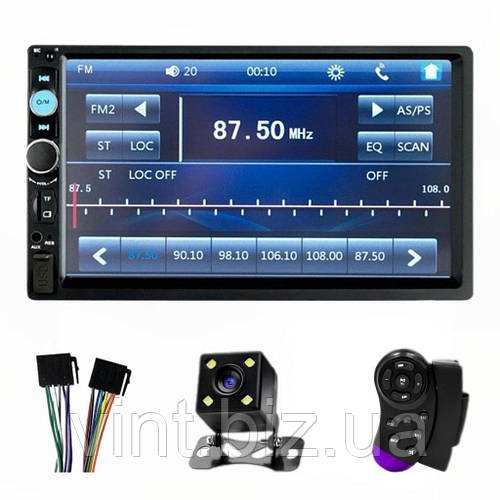Японська 2-DIN автомагнітола з пультом та камерою в комплекті.