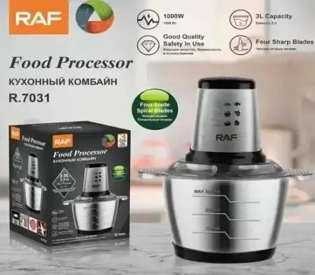 Блендер-измельчувач з чашею 3л Domotec/RAF R-7031, потужність 1000Вт, чоппер, універсальний побутовий измельчувач