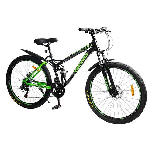 Велосипед спортивний 26 дюймів (рама 15'', Shimano швидкість 21, складання 75%) Corso Rend RD-11320 Чорно-зелений