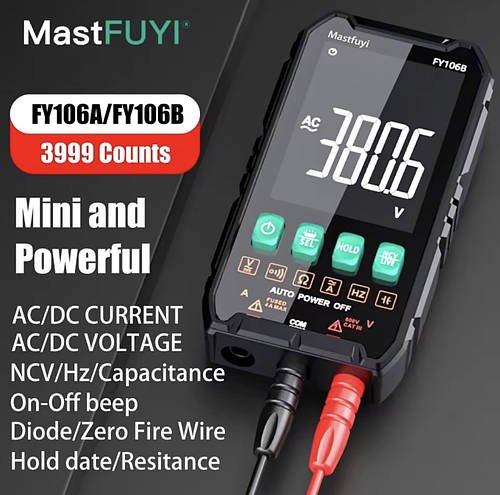 Мультиметр MASTFUYI FY106B, AC/DC, 4A/600V с NCV і TrueRMS, на 4000 відліків