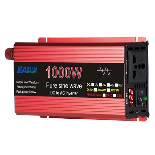 Перетворювач напруги EASUN POWER 1000W (500W) інвертор із чистою синусоїдою 12V-220V