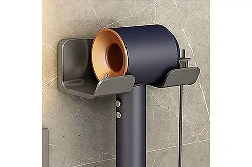 Настінний тримач полиця для фена та штекера hair dryer stand BLACK YU227