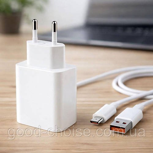 Мережевий зарядний пристрій 33W + кабель USB-TYPE-C (6,5А) / Зарядка для телефону / Блок для зарядки з кабелем