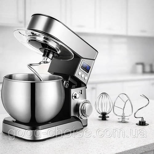 Міксер планетарний з чашею 6л, 4000Вт, Top Kitchen Tk00224, Чорний / Кухонний тістоміс з нержавіючої сталі / Кухонна машина