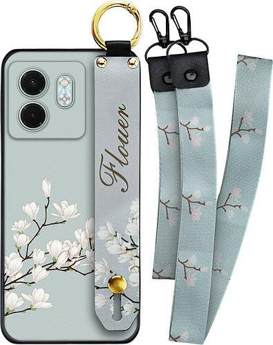 Чохол SHLab Infinix Smart 9 Flower White + два ремінці з карабіном