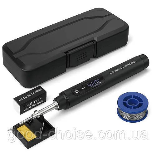 Паяльник з регулюванням температури 8Вт, USB, 260-420°C, C200S G SET / Портативний паяльник / USB паяльник