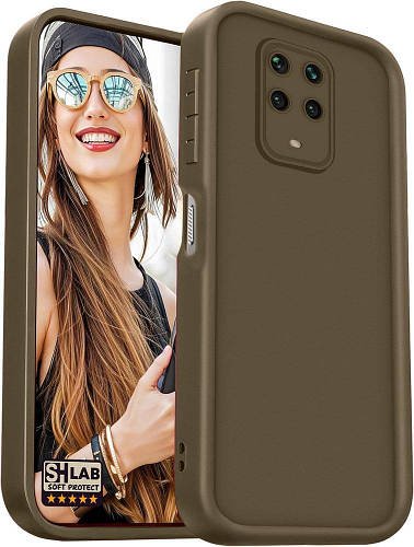 Матовий силіконовий чохол SHLab SoftProtect Xiaomi Redmi Note 9 Pro Brown
