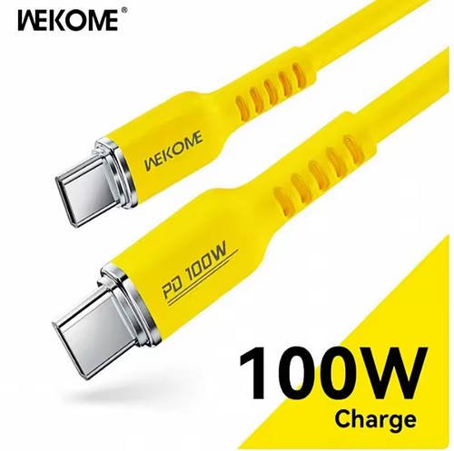Кабель WEKOME WDC-11 PD3.0, QC4.0 у силіконовій ізоляції USB Type-C to Type-C 100W (1.2 m), Yellow