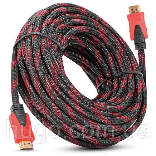 Кабель HDMI-HDMI 25м, з посиленою обмоткою та фільтрами / Посилений шнур hdmi / HDMI кабель для телевізора