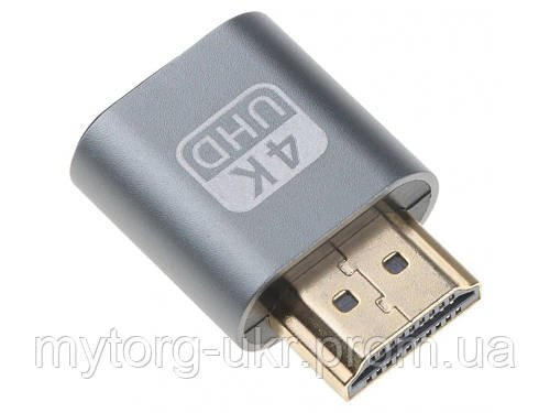 Віртуальна вилка HDMI адаптер 4K Емулятор монітора для відеокарт