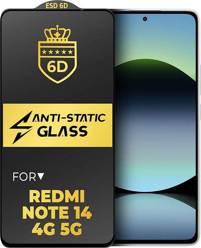 Захисне скло 6D Anti-Static Xiaomi Redmi Note 14 (4G/5G) Glass Shield