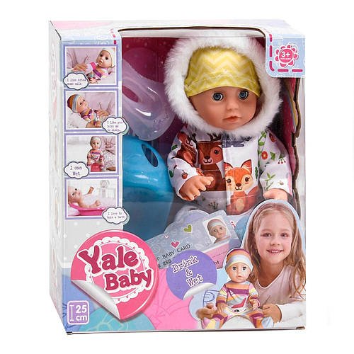 Пупс функціональний Yale Baby (їсть, ходить на горщик, закриває очі, з аксесуарами, в коробці) YL 1917 Q
