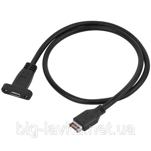 Кабель USB 3.1 Type E - Type C 10 Гбіт для материнської плати ПК  Чорний