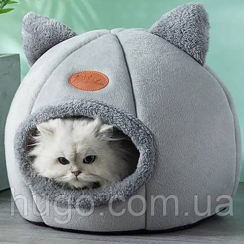 Будиночок лежанка для кота і собаки 36x36x36см, до 6кг / Теплий лежак для кота / Ліжко для кота / Будиночок для кішки
