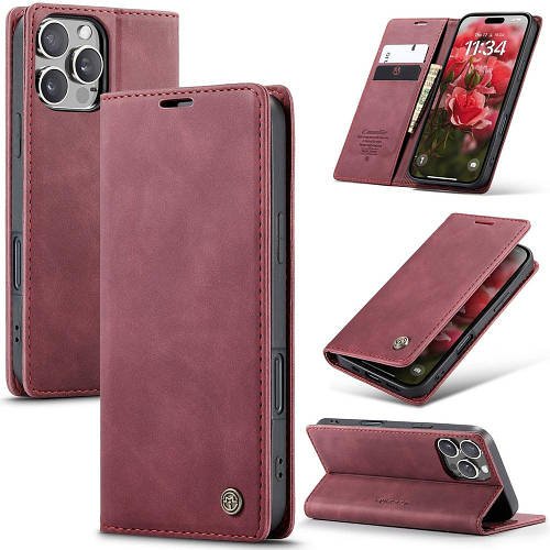 Чохол книжка з магнітом для iPhone 16 Pro Max CaseMe Wine