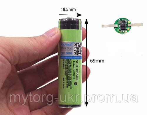 Panasonic NCR18650B 3400 mAh із захистом (Protected)
