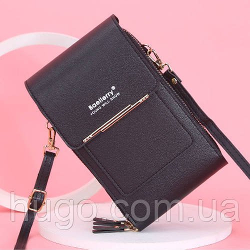 Жіноча сумка-кроссбоді Baellerry Phone Purse, чорна / Сумка-портмоне