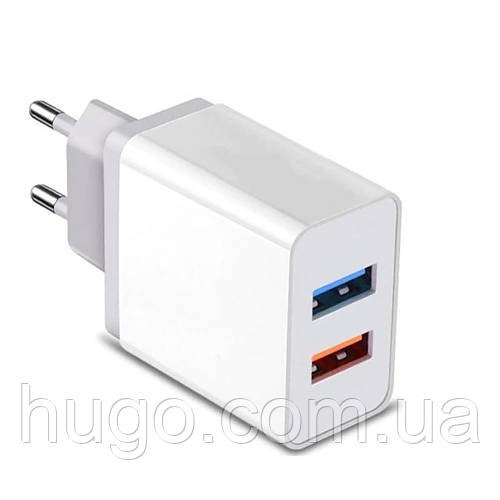 Мережеве зарядне пристрій 24А, 2 USB, Швидка зарядка AR 001 / Зарядний пристрій для телефону