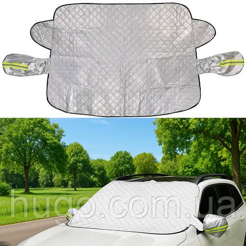 Сонцезахисна накидка на лобове скло авто, 150х110см / Захисний чохол для лобового скла автомобіля