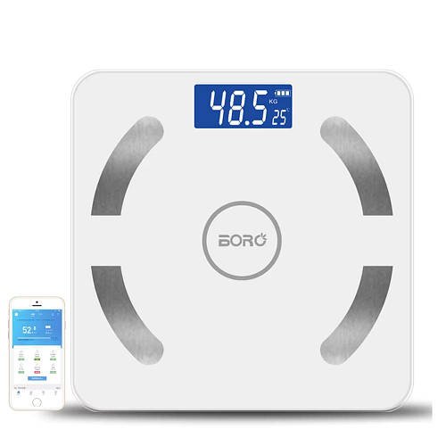 Електронні розумні Bluetooth ваги Boro BL-28L до 180 кг з додатком для телефону Білий