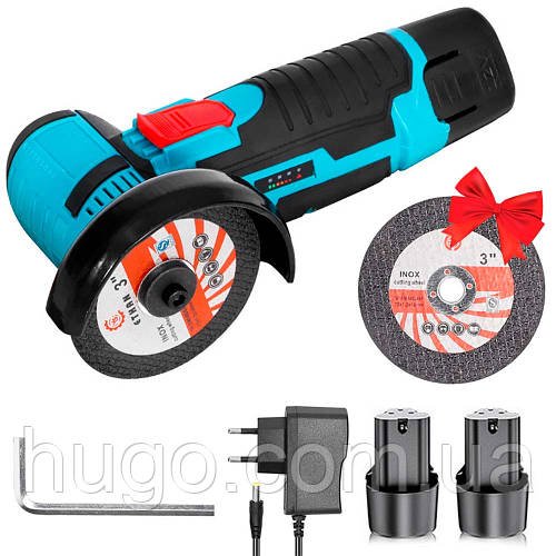 Акумуляторна болгарка 12V, W-153-7 + Відрізний диск 3" / Електроболгарка / Міні болгарка