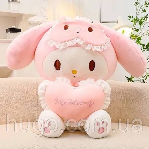 М'яка іграшка Зайчик із сердечком 35см, My Melody / Іграшка плюшева / Іграшка дитяча / Зайчик іграшка