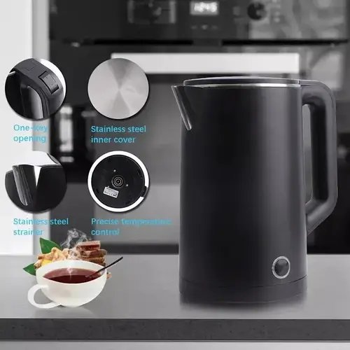 Електрочайник Domotec MS-5028 2л 2000Вт (Чорний,Білий) Автоматичне вимкнення