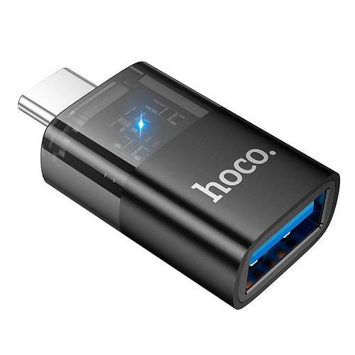 Перехідник адаптер для телефона смартфона HOCO C для USB female OTG transparent UA36B |480Mbps, 3A|