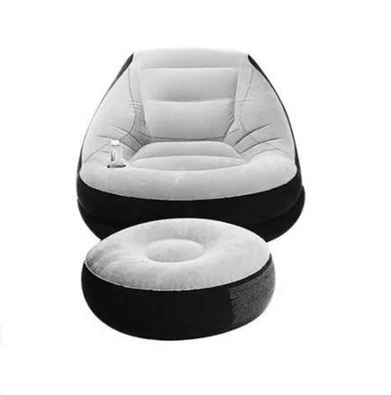 Надувне крісло велюрове з пуфом Air Sofa YU227