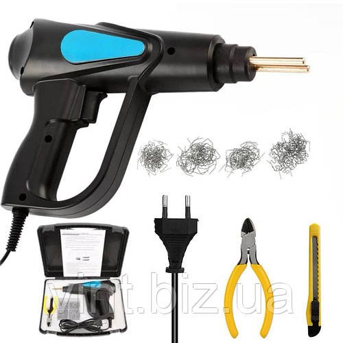 Термостеплер 70 Вт для роботи з пластиком у комплекті зі скобами та кусачками.