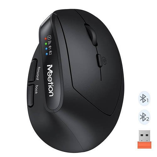 Бездротова миша для ПК комп'ютера ноутбука MEETION BTM008 (2.4 G+Bluetooth) | 800-1200-1600-2400dpi, 400h,
