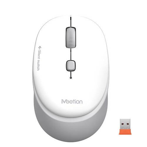 Бездротова миша для ПК комп'ютера ноутбука MEETION R571 (1000/1200/1600 DPI, AA Battery) Білий