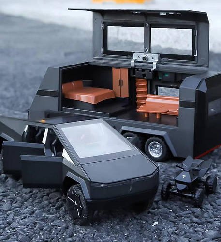 Машинка Tesla Cybertruck (3 кольори, з трейлером і квадроциклом, масштаб 1:32) A 3230