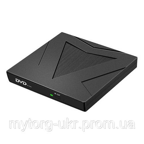 Портативний оптичний DVD-привід USB 3.0 + Type-C  Чорний