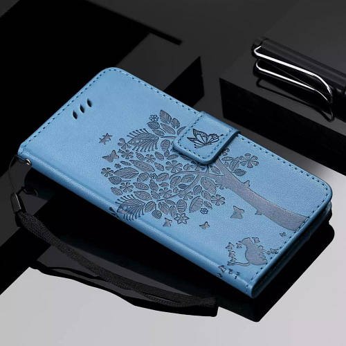 Обкладинка OPPO A3x (чохол кіт і дерево) Light Blue