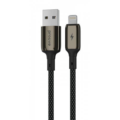 Кабель для заряджання айфона iphone airpods Proove Dense Metal USB на Lightning 2.4A (1m)