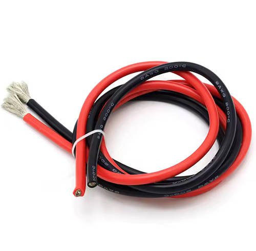 Комплект дріт 8AWG у м'якій силіконовій термостійкій ізоляції: червоний (0,5 м) + чорний (0,5 м)