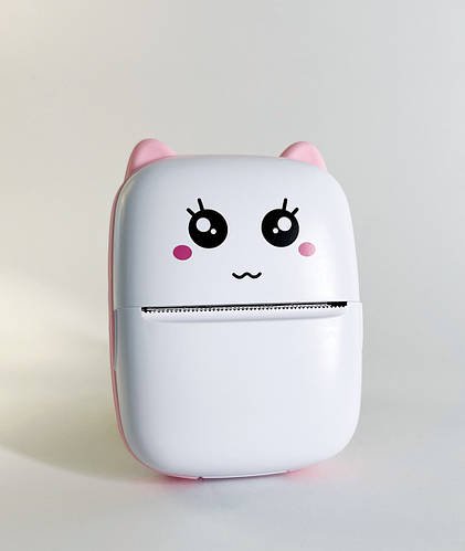 Портативний термопринтер Bambi Cat Mini Printer (Рожевий) YU227