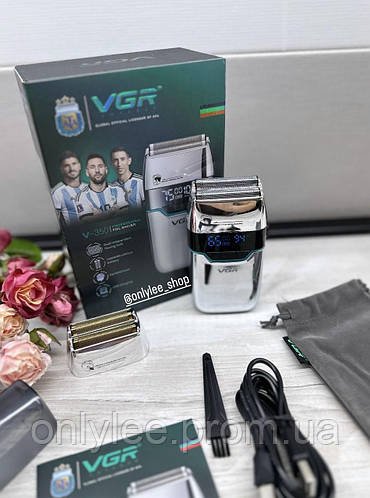 Професійний шейвер VGR V-350 для бороди та вусів акумуляторна електробритва для ідеальної гладкості